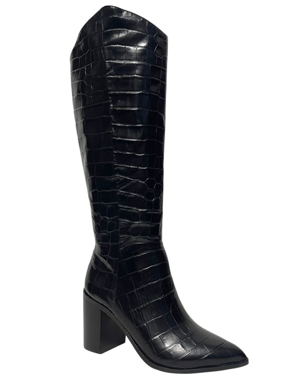 NWOB FRANCO SARTO Ticada Croc Leather Knee High Boots 7.5